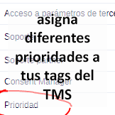 Tips - Asigna diferentes prioridades a tus tags del TMS